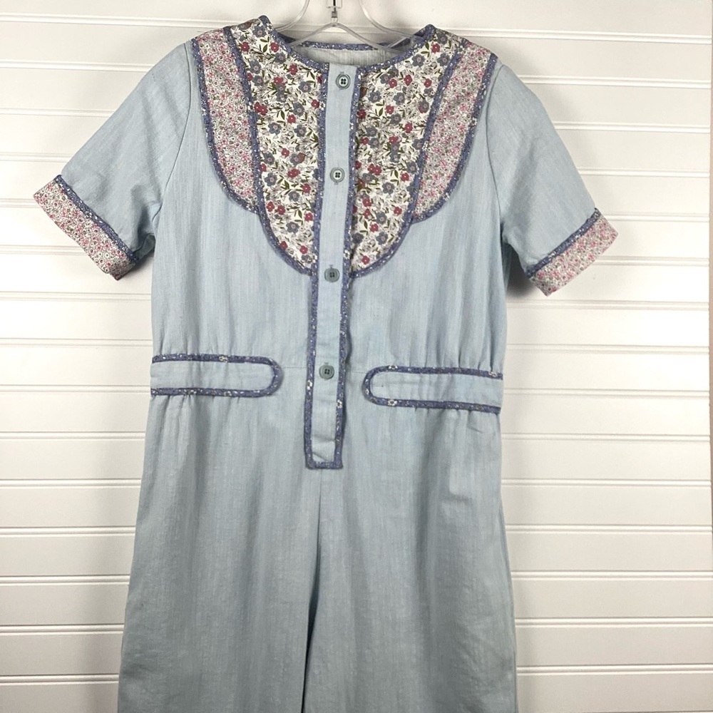 Zara NWT Girls YOKE DETAIL Floral PATCHWORK Jumpsuit Size S(13-14years old) - Picture 2 of 9